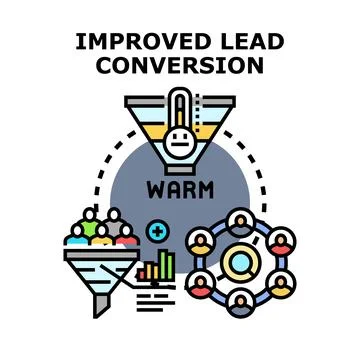 Optimizing lead conversion funnel and customer relationship management Stock Illustration