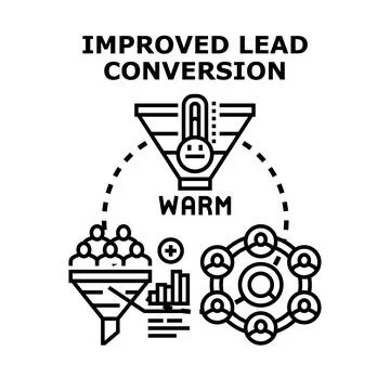 Optimizing lead conversion funnel and customer relationship management Stock Illustration