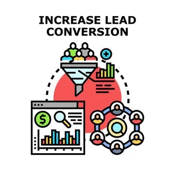 Optimizing lead conversion process and customer acquisition Stock Illustration