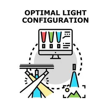 Optimizing light configuration for setting up illumination system Illustrazione stock