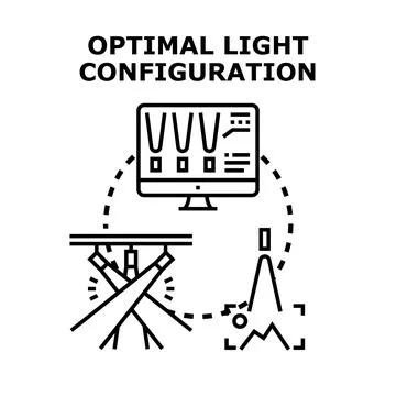 Optimizing light configuration for setting up illumination system Ilustración de archivo