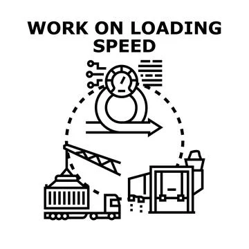 Optimizing loading speed for efficient logistics and digital delivery 스톡 일러스트