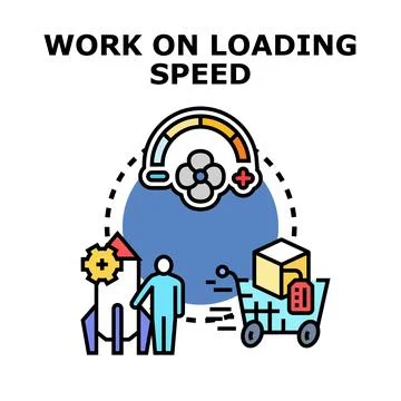 Optimizing loading speed process for quick online delivery Stock Illustration