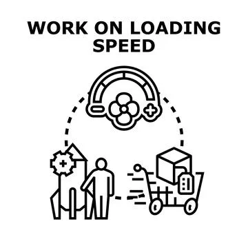 Optimizing loading speed process for quick online delivery Stockillustratie
