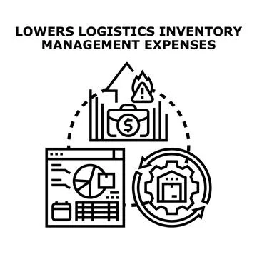 Optimizing logistics and inventory management reducing costs Stock Illustration