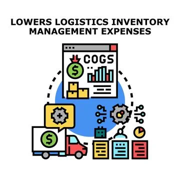 Optimizing logistics and inventory management expenses concept Stock Illustration