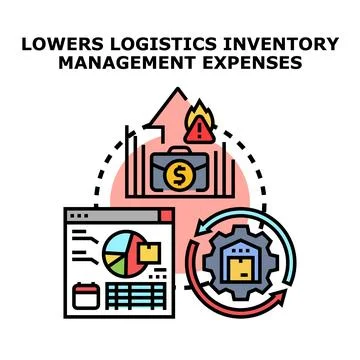 Optimizing logistics and inventory management reducing costs Stock Illustration