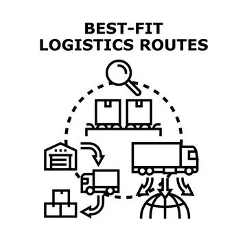Optimizing logistics routes for global delivery and supply chain management 库存插图