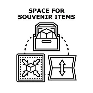Optimizing luggage space for souvenir items Stock Illustration