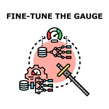 Optimizing machine learning model performance with data gauge Stock-Illustration