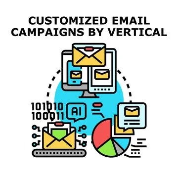 Optimizing marketing with customized email campaigns and ai Stock Illustration