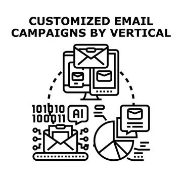 Optimizing marketing with customized email campaigns and ai 库存插图