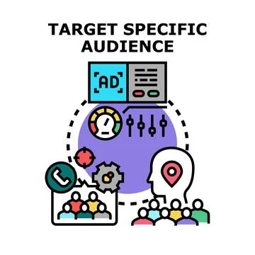 Optimizing marketing strategy targeting specific customer audience Stock Illustration