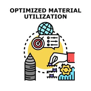 Optimizing material utilization for sustainable manufacturing process Stock Illustration