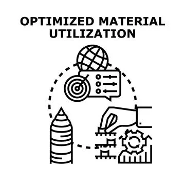 Optimizing material utilization for sustainable manufacturing process Stock Illustration
