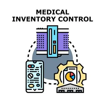 Optimizing medical inventory control with digital solutions and data analys.. Stock Illustration