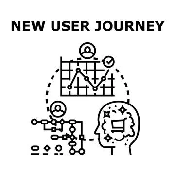 Optimizing new user journey digital experience concept Stock Illustration