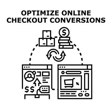 Optimizing online checkout conversions process vector illustration Stock Illustration