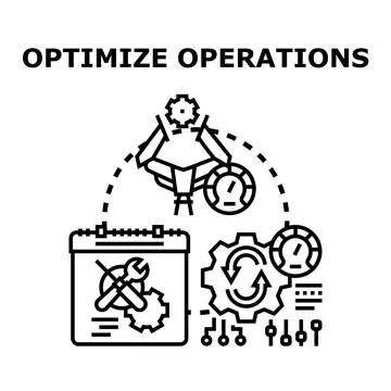 Optimizing operations with automation and digital processes Stock Illustration