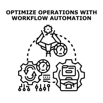 Optimizing operations with workflow automation concept Illustrazione stock