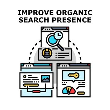 Optimizing organic search presence strategy for web rank 库存插图