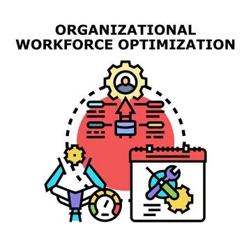 Optimizing organizational workforce and human resource management Stock Illustration