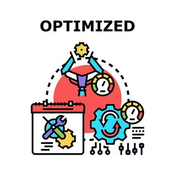Optimizing performance process with data analysis and automation Stock Illustration