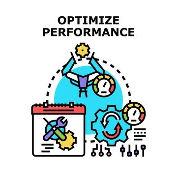 Optimizing performance process with data analysis concept Stockillustratie
