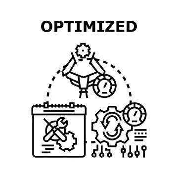 Optimizing performance process with data analysis and automation Stock Illustration