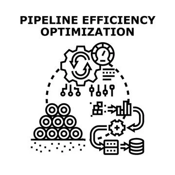 Optimizing pipeline flow for process efficiency improvement 스톡 일러스트