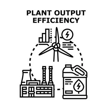 Optimizing plant output efficiency for sustainable energy production Stock Illustration