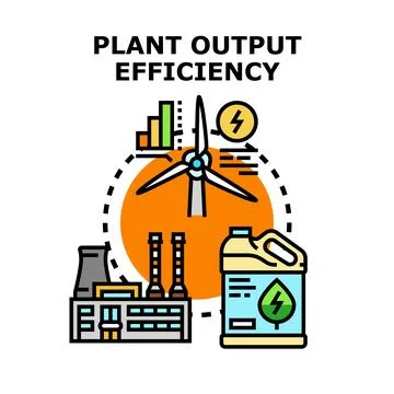 Optimizing plant output efficiency for sustainable energy production Stock Illustration