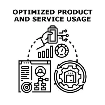 Optimizing product and service usage for business efficiency Stock Illustration