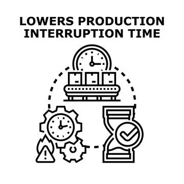 Optimizing production process and lowering interruption time 스톡 일러스트