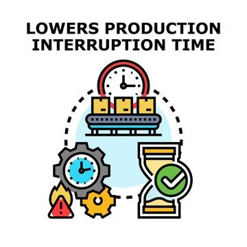 Optimizing production process and lowering interruption time Stock Illustration