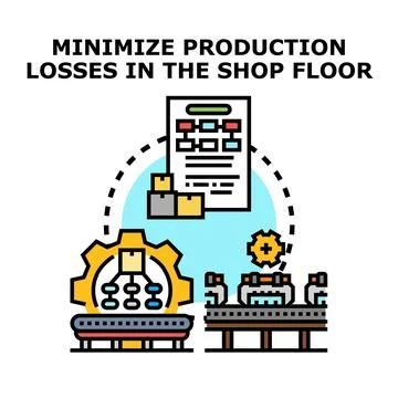 Optimizing production processes minimizing industrial losses concept Stock Illustration