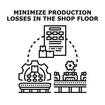 Optimizing production processes minimizing industrial losses concept Stock Illustration