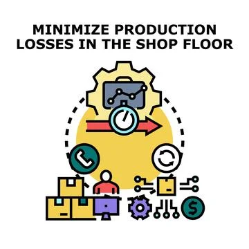Optimizing production processes minimizing shop floor losses Illustrazione stock