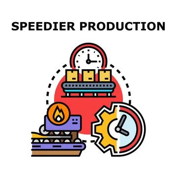 Optimizing production processes for speed and efficiency Stock Illustration