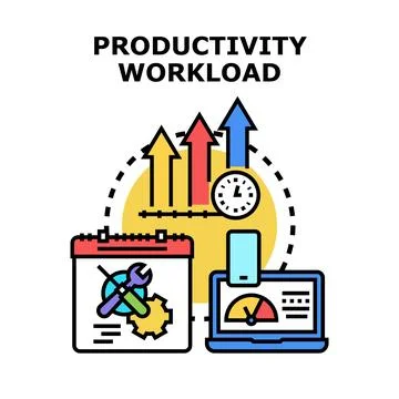 Optimizing productivity and workload management strategy Stock Illustration