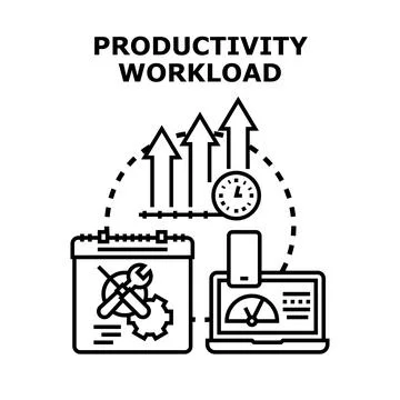 Optimizing productivity and workload management strategy Stock Illustration