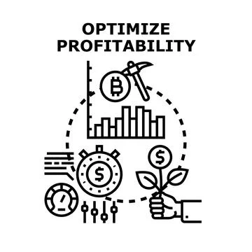 Optimizing profitability concept for business growth management Stock Illustration