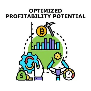 Optimizing profitability potential and cryptocurrency investment strategy Stock Illustration