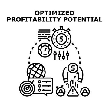 Optimizing profitability potential vector concept illustration Stock Illustration