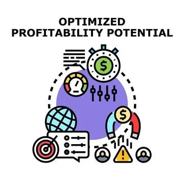 Optimizing profitability potential vector concept illustration Illustrazione stock
