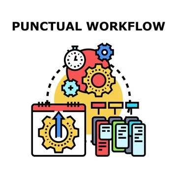 Optimizing project management process with punctual workflow planning Illustrazione stock