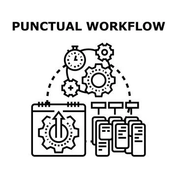 Optimizing project management process with punctual workflow planning Stock Illustration