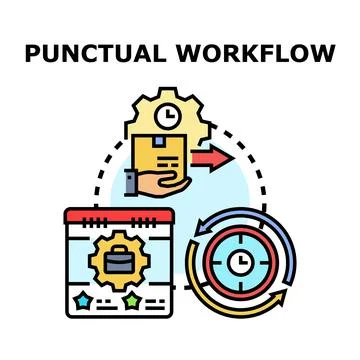 Optimizing punctual workflow process in business operations Stock Illustration