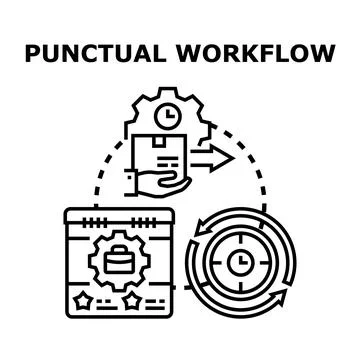 Optimizing punctual workflow process in business operations Stock Illustration