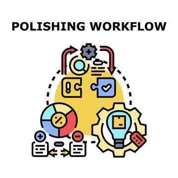 Optimizing quality perfecting business process workflow Stock Illustration